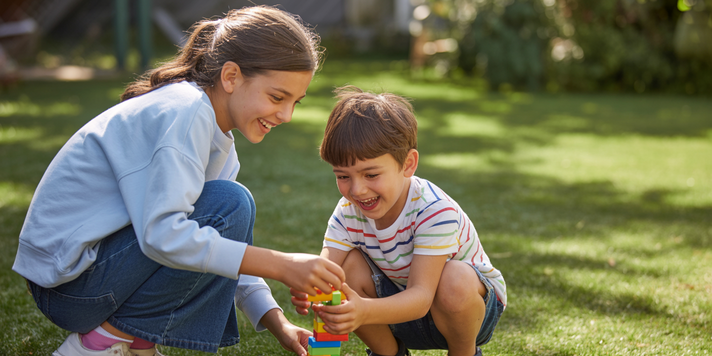 Two children playing happily together - Child Custody Arrangements After Divorce